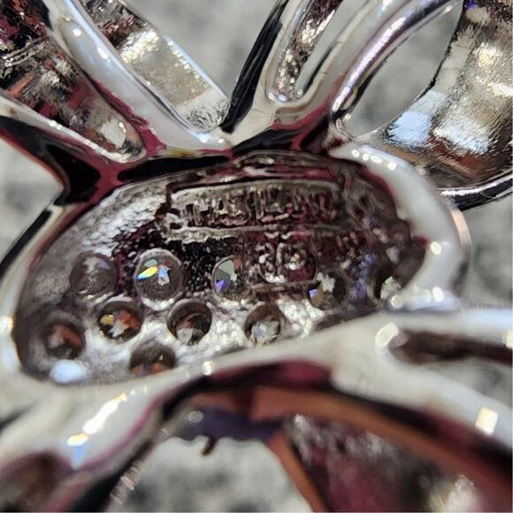 RP 925 Sterling Silver Rhinestone Looped Cross Necklace Slide Pendant, Thailand - Picture 6 of 6